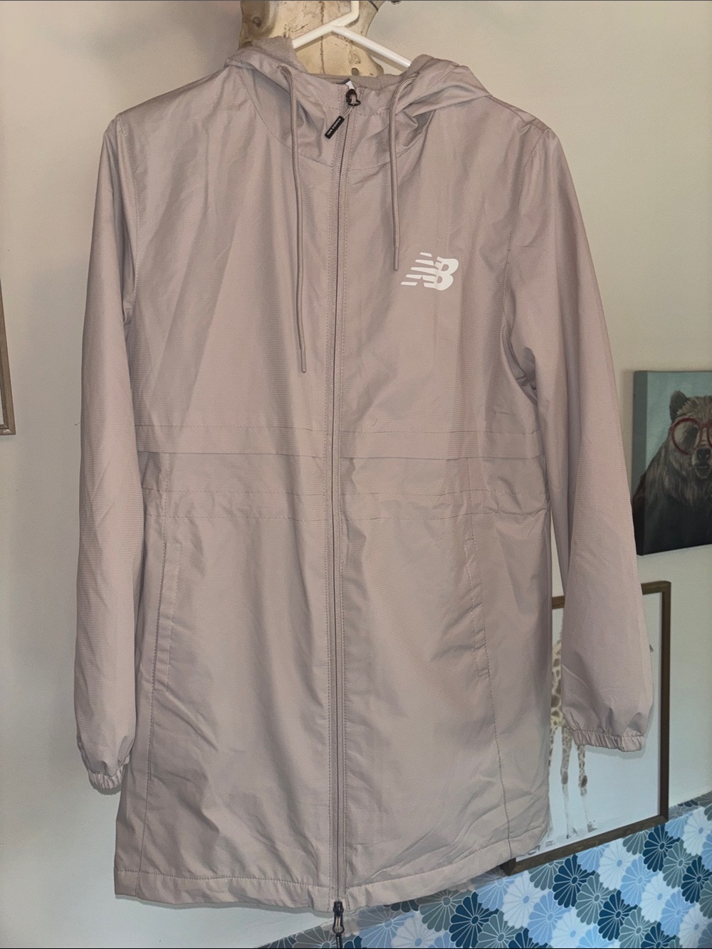New Balance Fleece Lined Long Line Hooded Jacket, Size Small